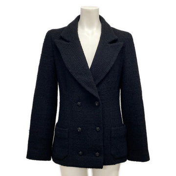 Chanel Black Outer Fabric] Wool Angora