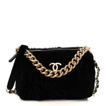 Chanel Velvet Camellia Embossed Barrel