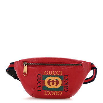 Gucci Grained Calfskin Small Logo Belt