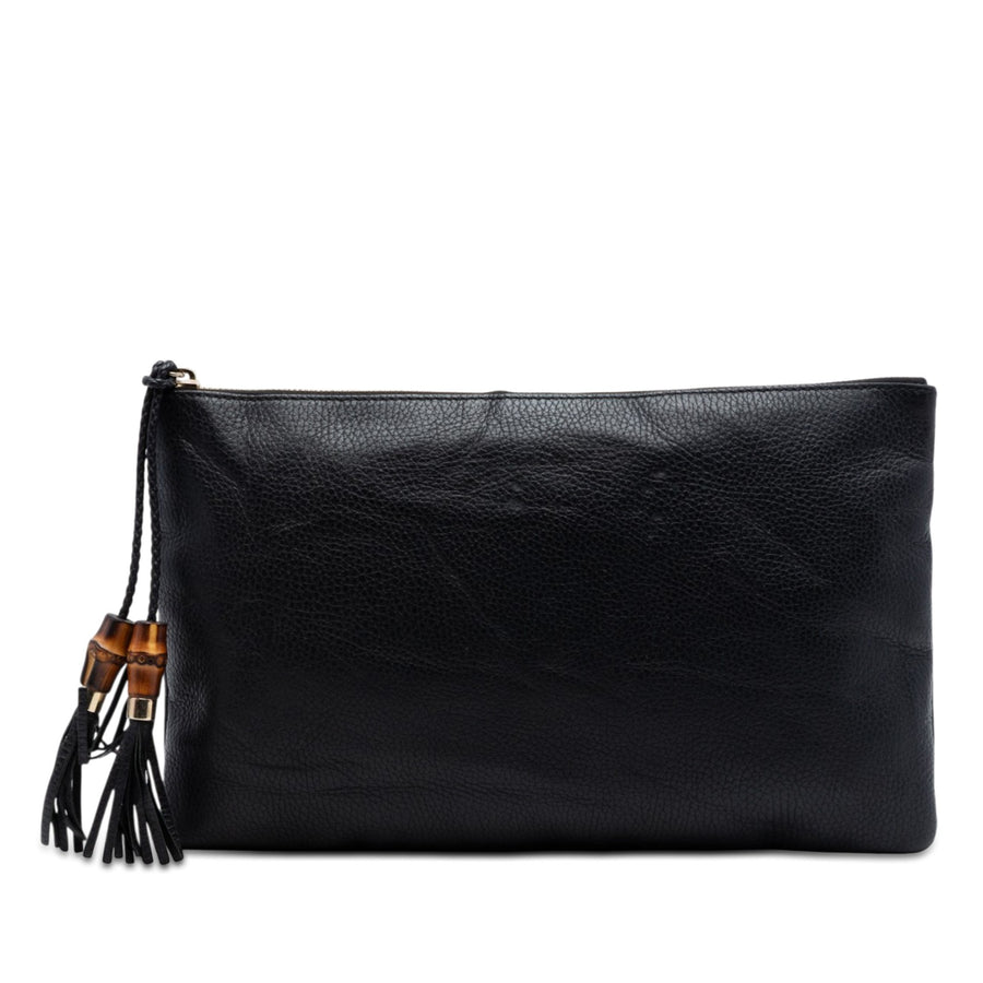 Gucci Calfskin Bamboo Tassel Clutch Pre-