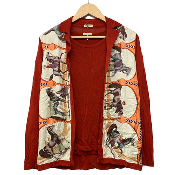 Hermes Red Cream Multi Women's Tops