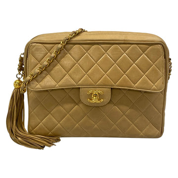Chanel Matelasse Beige Lambskin Shoulder