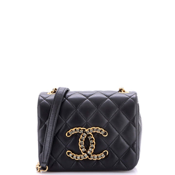 Chanel Crystal Cc Full Flap Bag Quilted