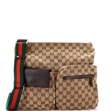 Gucci Double Pocket Web Messenger Gg