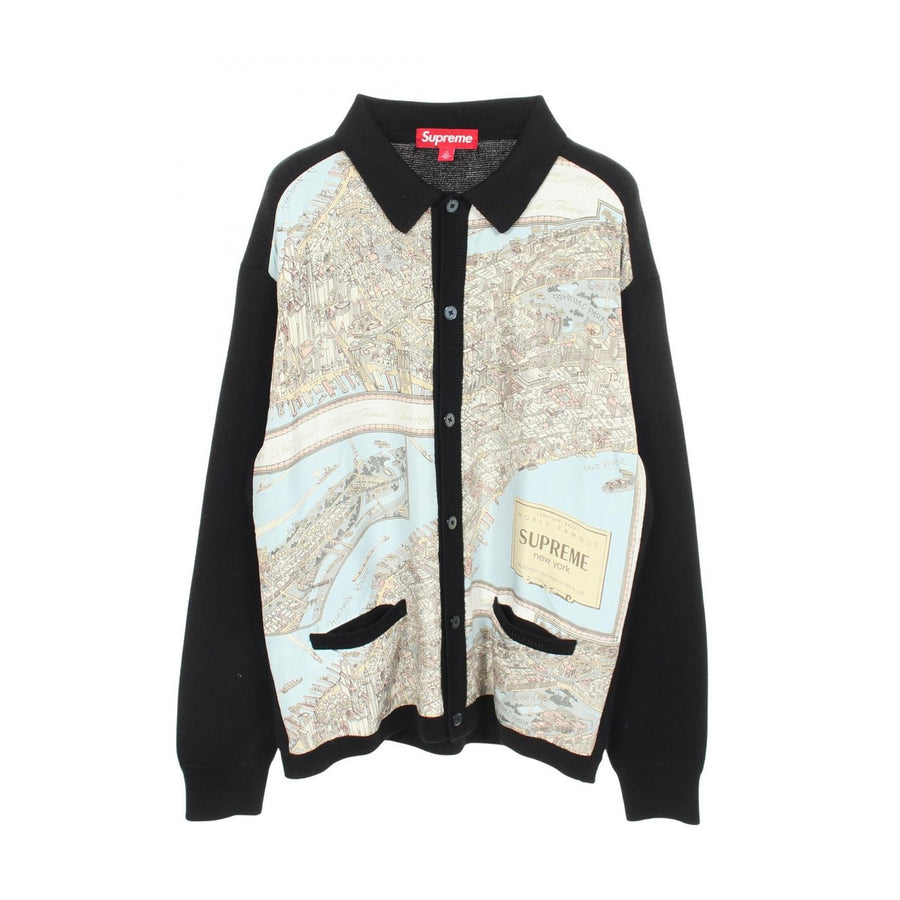 Supreme Silk Map Panel Cardigan Wool