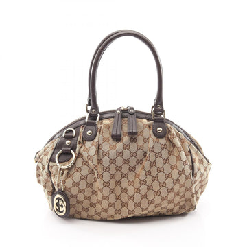 Gucci Sookie Gg Canvas Handbag Leather
