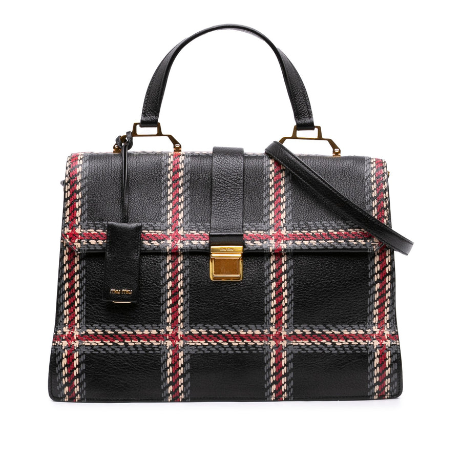 Miu Printed Goatskin Madras Top