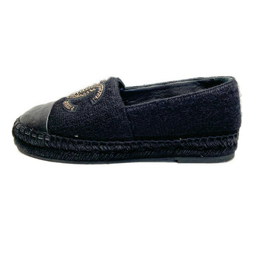 Chanel Black Knit Lambskin Women's Shoes