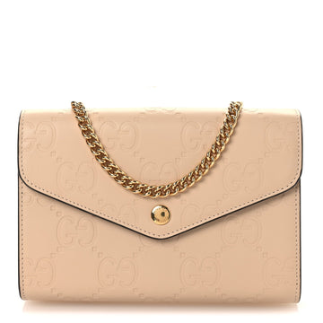 Gucci Calfskin Gg Debossed Chain Wallet