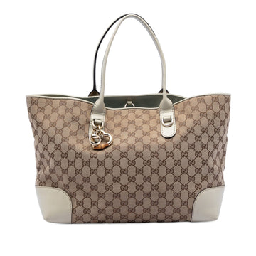 Gucci Gg Canvas Heart Bit Tote Pre-Loved