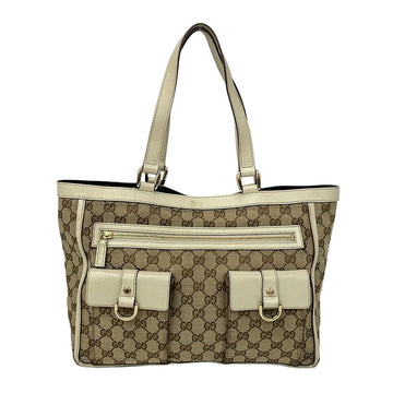 Gucci Gg Cream Brown Jacquard Leather