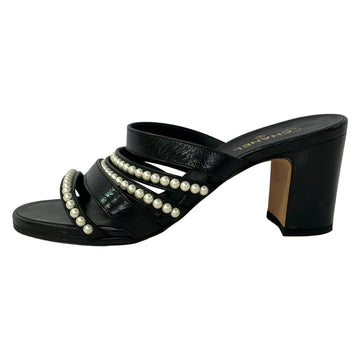 Chanel Black White Leather Women's