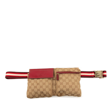Gucci Gg Canvas Web Double Pocket Belt