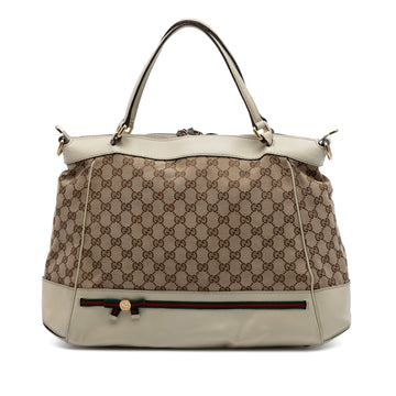 Gucci Gg Canvas Web Mayfair Satchel Pre-