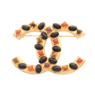 Chanel Coco Mark Brooch Pin Gold Plated