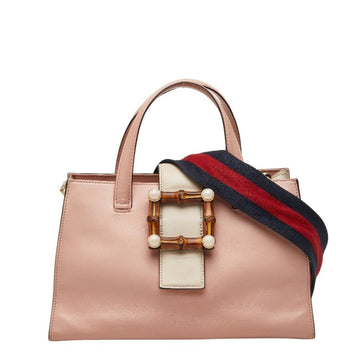 Gucci Bamboo Buckle Tote Leather Small