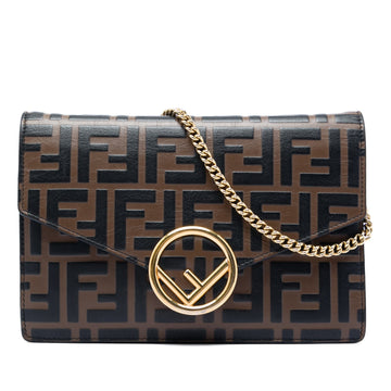 Fendi Zucca Embossed Leather F Is