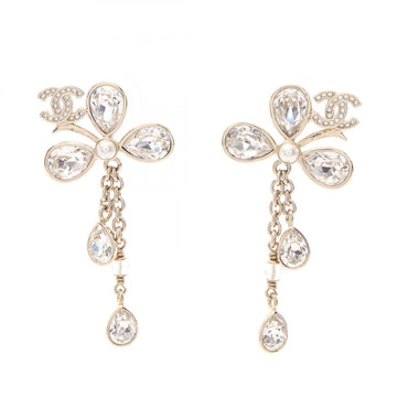 Chanel Coco Mark Flower Drop Pierced