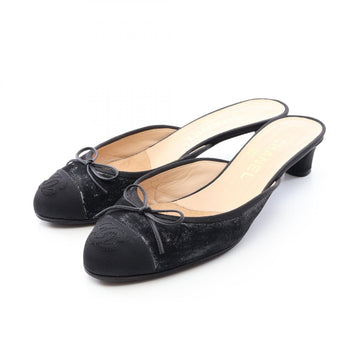 Chanel Coco Mark Ribbon Mule Shoes #36