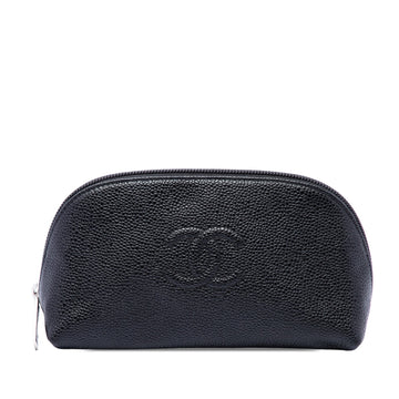 Chanel Cc Caviar Cosmetic Pouch Pre-