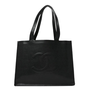 Chanel Caviar Cc Tote Black