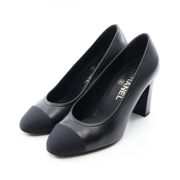 Chanel Coco Mark Heels Pumps #36 Leather