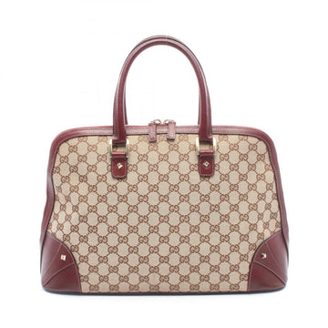 Gucci Gg Canvas Handbag Leather Beige