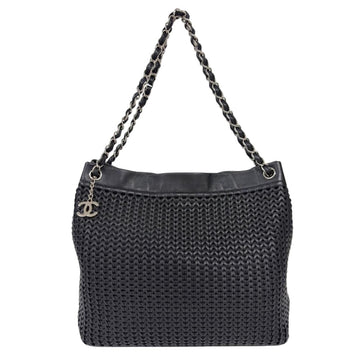 Chanel Cc Charm Tote Woven Caviar Large