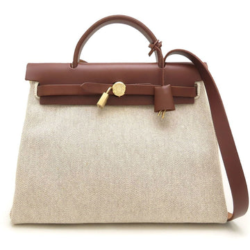 Hermes Herbag Toile And Leather Pm