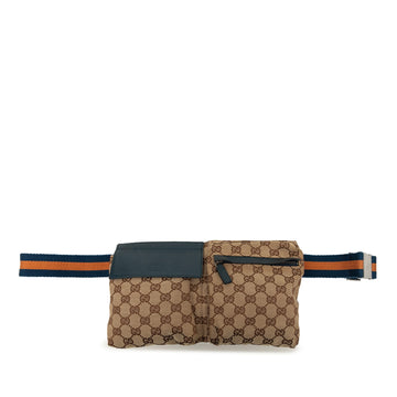 Gucci Gg Canvas Web Double Pocket Belt