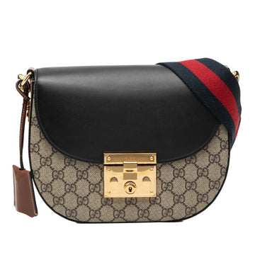Gucci Gg Supreme Web Padlock Crossbody