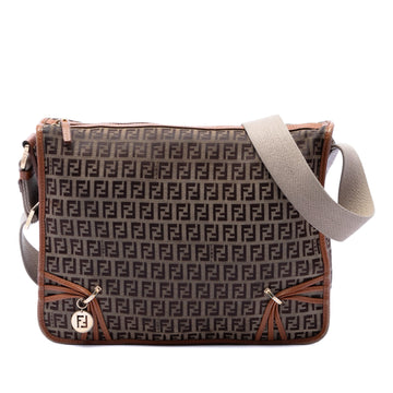 Fendi Zucchino Canvas F Charm Crossbody