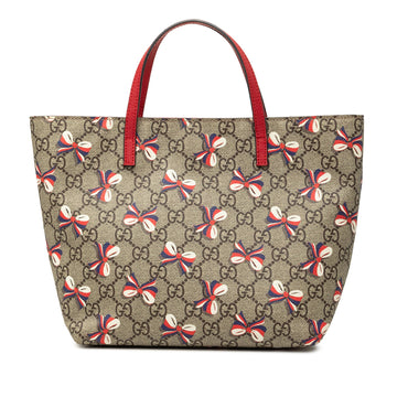 Gucci Childrens Gg Supreme Ribbon Tote