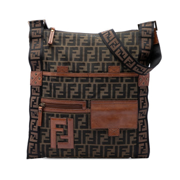 Fendi Zucca Canvas Ff Flat Messenger Bag