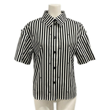 Chanel White Black Cotton Polyurethane