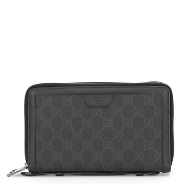 Gucci Web Wristlet Clutch Gg Coated