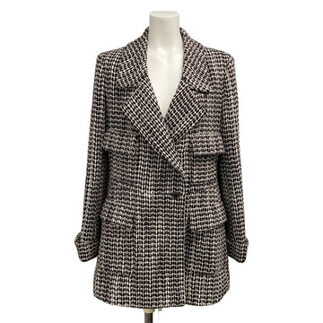 Chanel Dark Brown White Rayon Wool