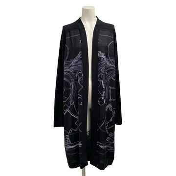 Hermes Black Light Gray Silk Cashmere