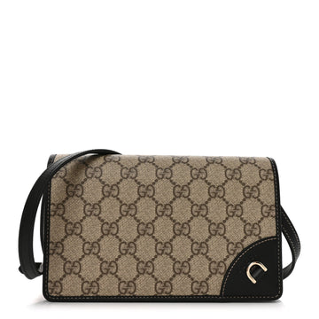 Gucci Gg Emblem Wallet With Strap Beige