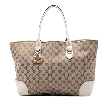 Gucci Gg Canvas Heart Bit Tote Pre-Loved