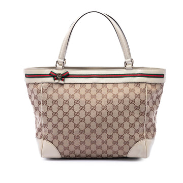 Gucci Gg Canvas Web Mayfair Tote Pre-