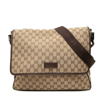 Gucci Gg Canvas Flap Messenger Bag Pre-