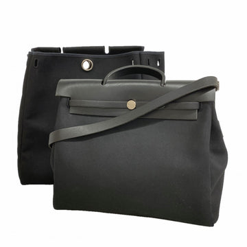 Hermes Herbag Toile And Leather Mm