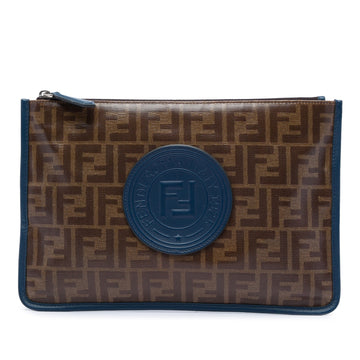 Fendi Zucca Coated Canvas Clutch Pre-