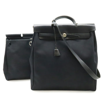Hermes Herbag Toile And Leather Mm