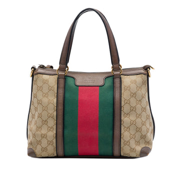 Gucci Gg Canvas Web Satchel Pre-Loved