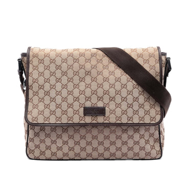 Gucci Gg Canvas Flap Messenger Bag Pre-