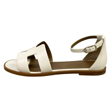 Hermes Santorini White Leather Women's