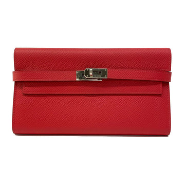 Hermes Kelly Wallet Long Rouge Casaque
