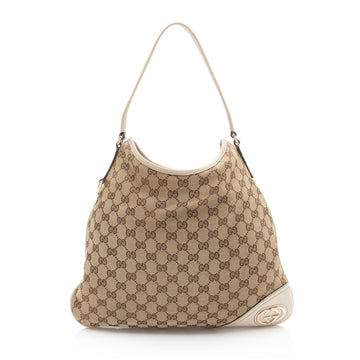 Gucci New Britt Hobo Gg Canvas Medium